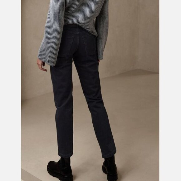 Banana Republic High Rise Straight Ankle Jeans Black Wash Size 25/0 RT$110 NWT - Picture 2 of 11